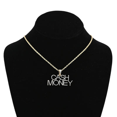 10K Yellow Gold 1CT "CASH MONEY" Natural Diamond Pendant Men Women Custom Charm - Elite Jewelers - Charms & Pendants