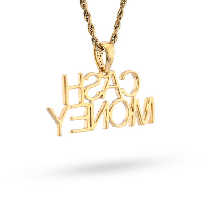 10K Yellow Gold 1CT "CASH MONEY" Natural Diamond Pendant Men Women Custom Charm - Elite Jewelers - Charms & Pendants