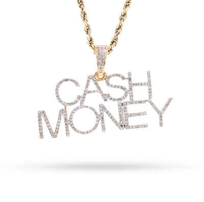 10K Yellow Gold 1CT "CASH MONEY" Natural Diamond Pendant Men Women Custom Charm - Elite Jewelers - Charms & Pendants