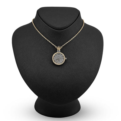 10K Yellow Gold 1CT Natural Diamond 1CT Clock Roman Dial Crown Pendant Men Women Charm - Elite Jewelers - Charms & Pendants