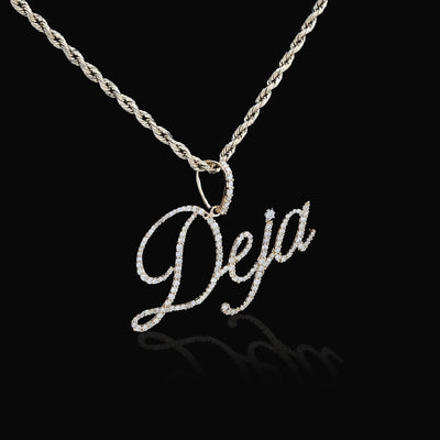 10k Yellow Gold 1CTW Natural Diamond "Deja" Name Letter Pendant 3g Custom Charm - Elite Jewelers - Charms & Pendants