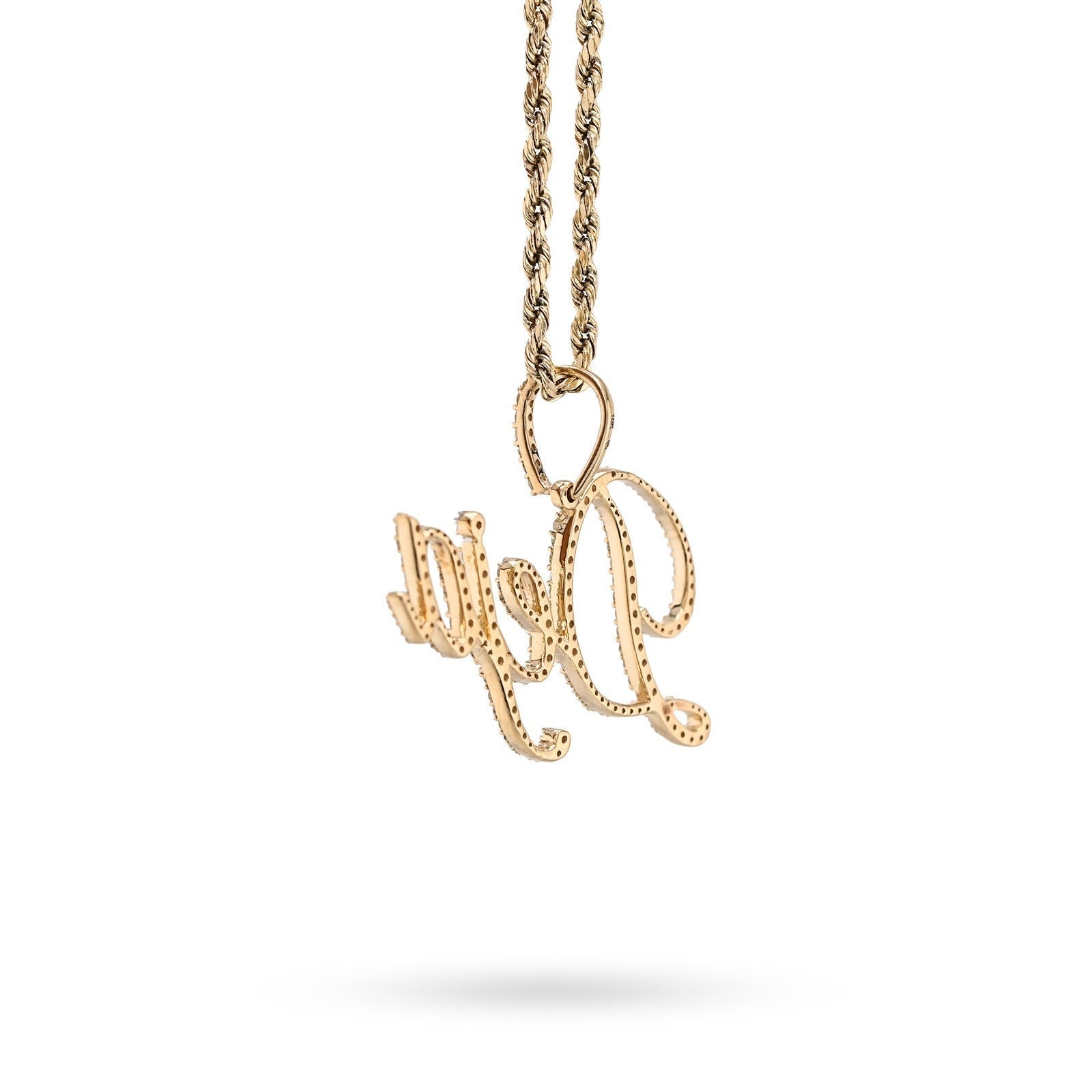 10k Yellow Gold 1CTW Natural Diamond "Deja" Name Letter Pendant 3g Custom Charm - Elite Jewelers - Charms & Pendants