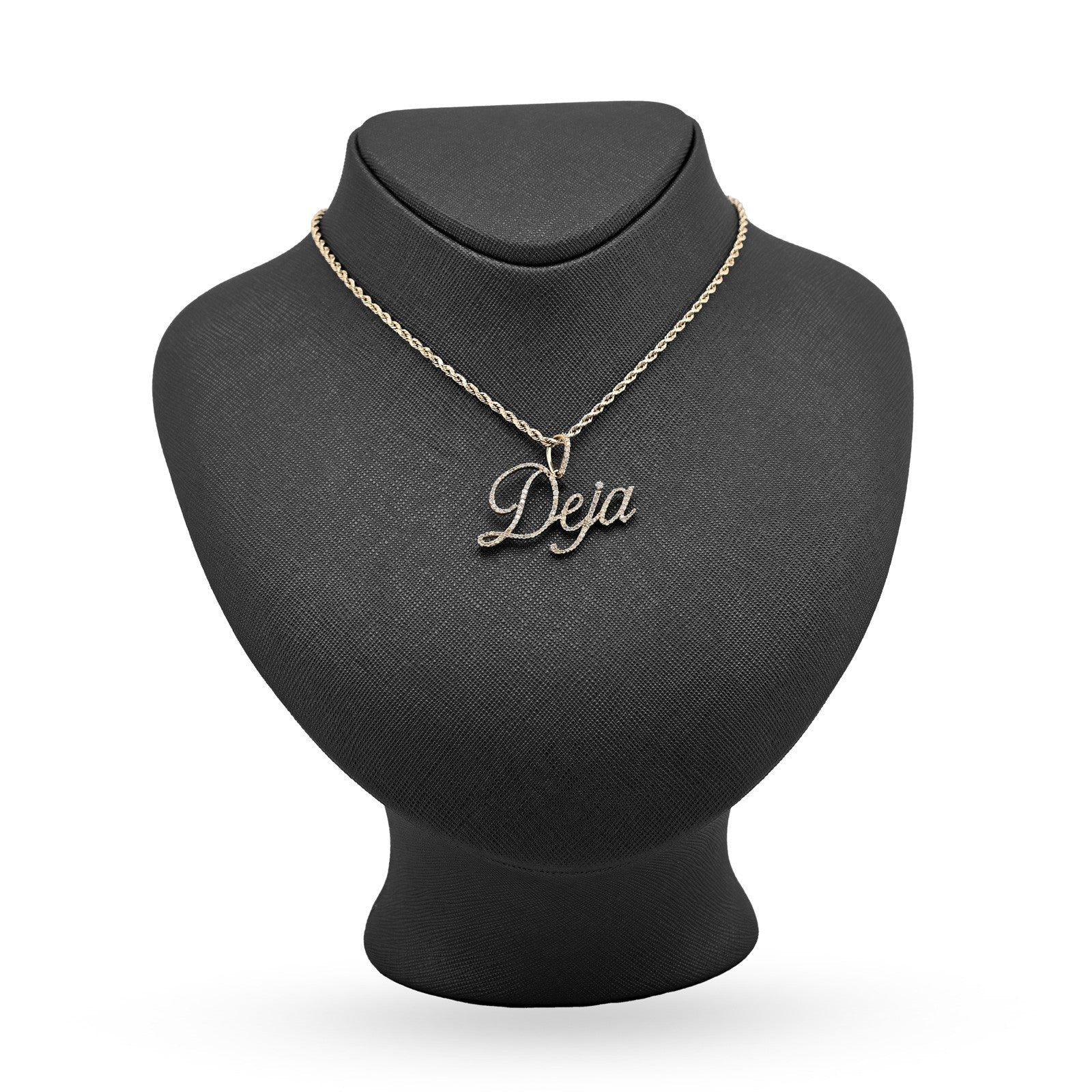 10k Yellow Gold 1CTW Natural Diamond "Deja" Name Letter Pendant 3g Custom Charm - Elite Jewelers - Charms & Pendants