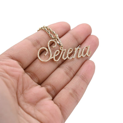 10k Yellow Gold 1CTW Natural Diamond "Serena" Name Pendant 3.1g Custom Charm - Elite Jewelers - Charms & Pendants