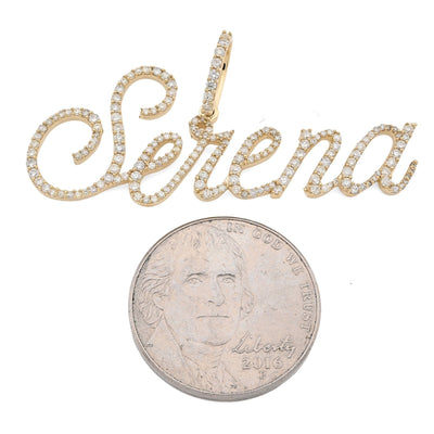 10k Yellow Gold 1CTW Natural Diamond "Serena" Name Pendant 3.1g Custom Charm - Elite Jewelers - Charms & Pendants