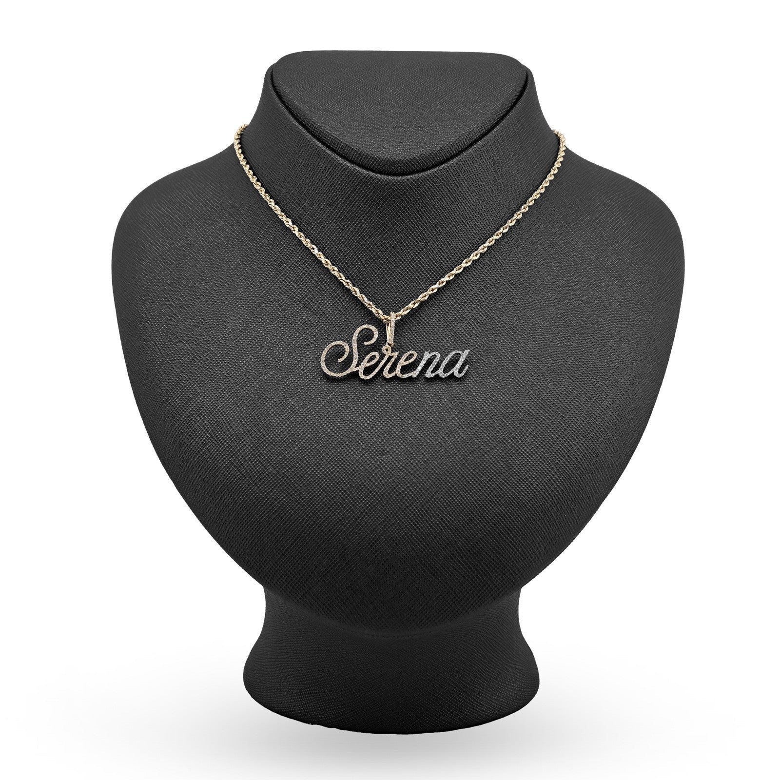 10k Yellow Gold 1CTW Natural Diamond "Serena" Name Pendant 3.1g Custom Charm - Elite Jewelers - Charms & Pendants