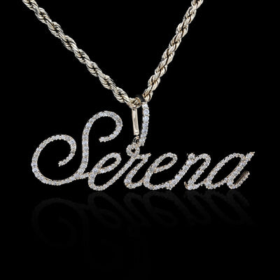 10k Yellow Gold 1CTW Natural Diamond "Serena" Name Pendant 3.1g Custom Charm - Elite Jewelers - Charms & Pendants