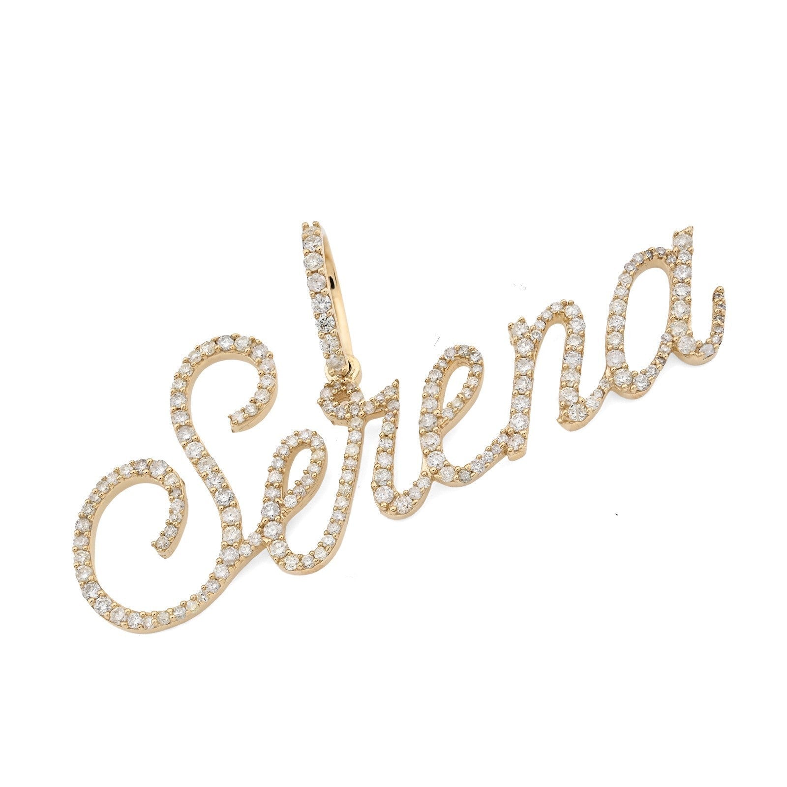 10k Yellow Gold 1CTW Natural Diamond "Serena" Name Pendant 3.1g Custom Charm - Elite Jewelers - Charms & Pendants