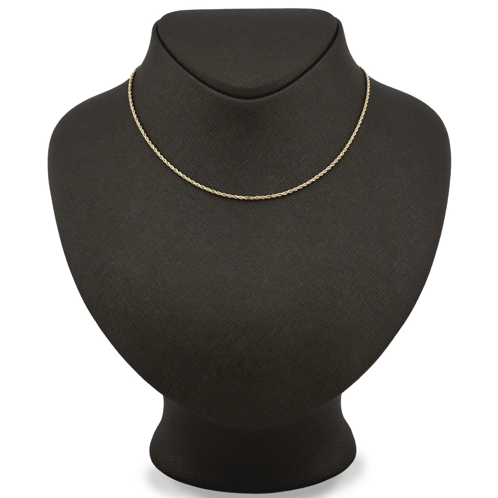 10k Yellow Gold 1MM Diamond Cut Hollow Rope Chain For Mens Womens 14 - 24 Inches - Elite Jewelers - Necklaces & Chains