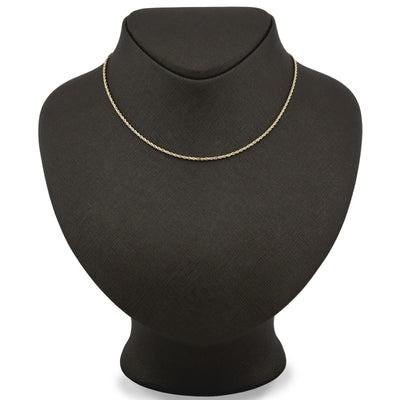 10k Yellow Gold 1MM Diamond Cut Hollow Rope Chain For Mens Womens 14 - 24 Inches - Elite Jewelers - Necklaces & Chains