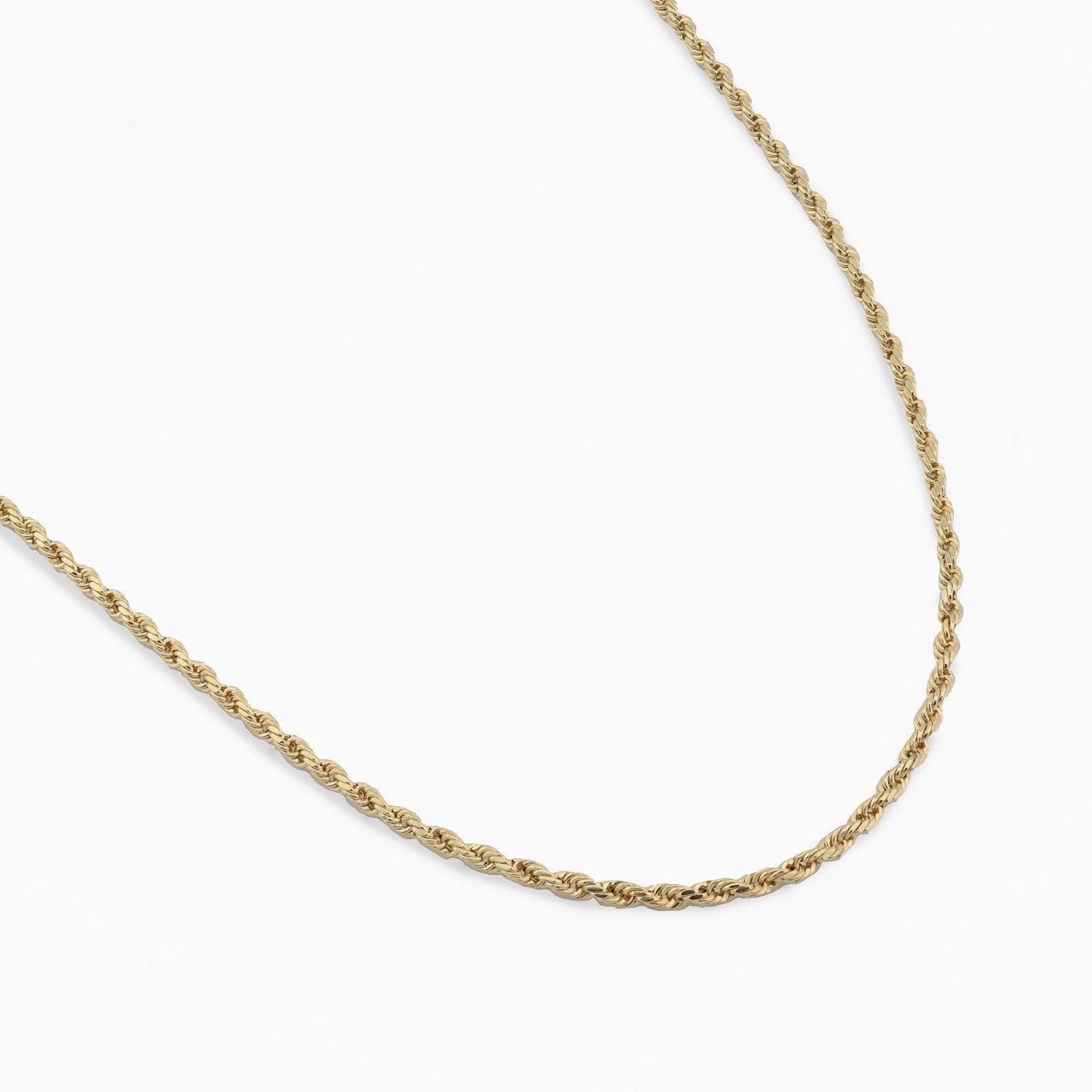 10k Yellow Gold 1MM Diamond Cut Hollow Rope Chain For Mens Womens 14 - 24 Inches - Elite Jewelers - Necklaces & Chains