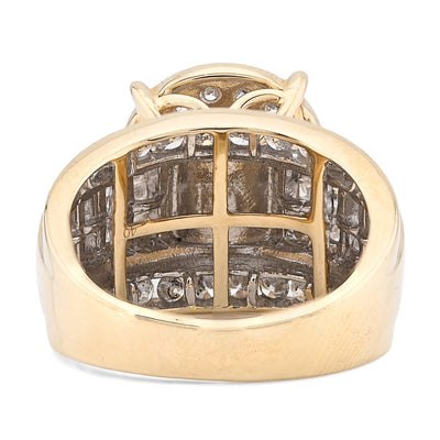 10K Yellow Gold 2 CT Natural Diamond Round/Baguette Natural Diamond Women Wedding Ring - Elite Jewelers - Rings