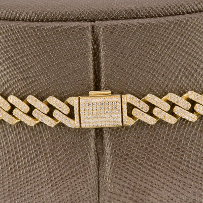 10k Yellow Gold 20 Inch 6.6CTW Baguette Diamond Heart Cuban Link Chain 42.6g - Elite Jewelers - Necklaces & Chains