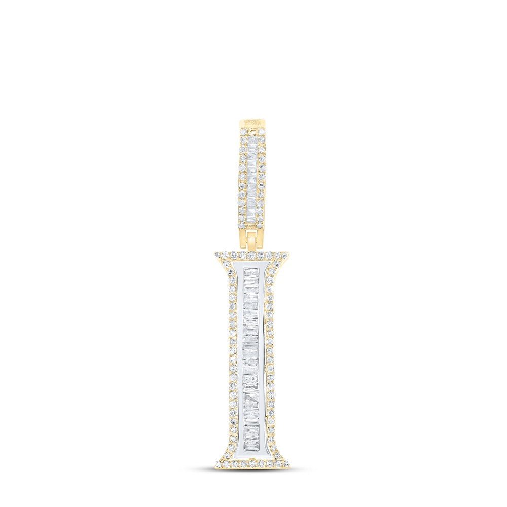 10k Yellow Gold 2.07g 0.48CTW Natural Diamond Initial "I" Pendant Alphabet Charm - Elite Jewelers - Charms & Pendants