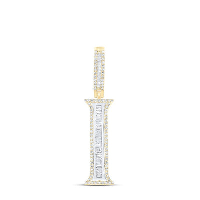 10k Yellow Gold 2.07g 0.48CTW Natural Diamond Initial "I" Pendant Alphabet Charm - Elite Jewelers - Charms & Pendants