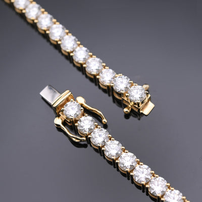 10k Yellow Gold 22" Lab Diamond Tennis Chain 50 PTR Necklace 53.52 CTW - Elite Jewelers - Necklaces & Chains
