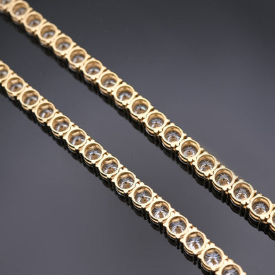 10k Yellow Gold 22" Lab Diamond Tennis Chain 50 PTR Necklace 53.52 CTW - Elite Jewelers - Necklaces & Chains