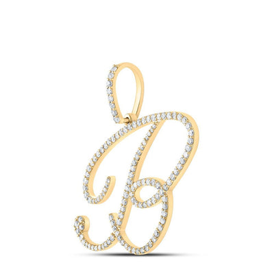 10k Yellow Gold 2.35g 0.77CTW Natural Diamond Initial "B" Pendant Alphabet Charm - Elite Jewelers - Charms & Pendants