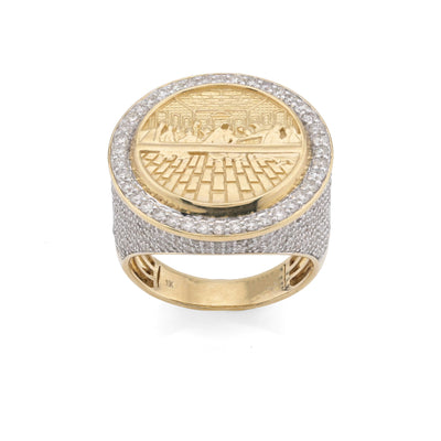 10K Yellow Gold 2.3CT Natural Diamond Round Last Supper Men Ring - Elite Jewelers - Rings