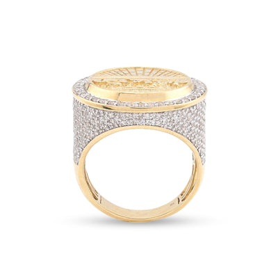 10K Yellow Gold 2.3CT Natural Diamond Round Last Supper Men Ring - Elite Jewelers - Rings