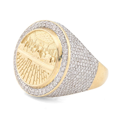 10K Yellow Gold 2.3CT Natural Diamond Round Last Supper Men Ring - Elite Jewelers - Rings