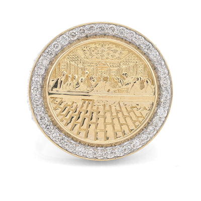 10K Yellow Gold 2.3CT Natural Diamond Round Last Supper Men Ring - Elite Jewelers - Rings
