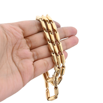 10K Yellow Gold 24" Tube link 5MM Chain Men Women Necklace 28.2g - Elite Jewelers - Necklaces