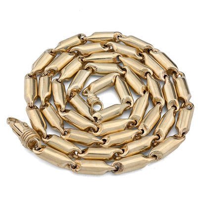 10K Yellow Gold 24" Tube link 5MM Chain Men Women Necklace 28.2g - Elite Jewelers - Necklaces
