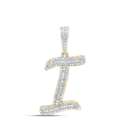 10k Yellow Gold 2.44g 0.69CTW Natural Diamond Initial "I" Pendant Alphabet Charm - Elite Jewelers - Charms & Pendants