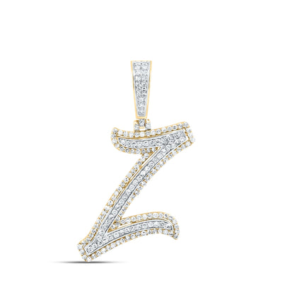 10k Yellow Gold 2.49g 0.74CTW Natural Diamond Initial "Z" Pendant Alphabet Charm - Elite Jewelers - Charms & Pendants
