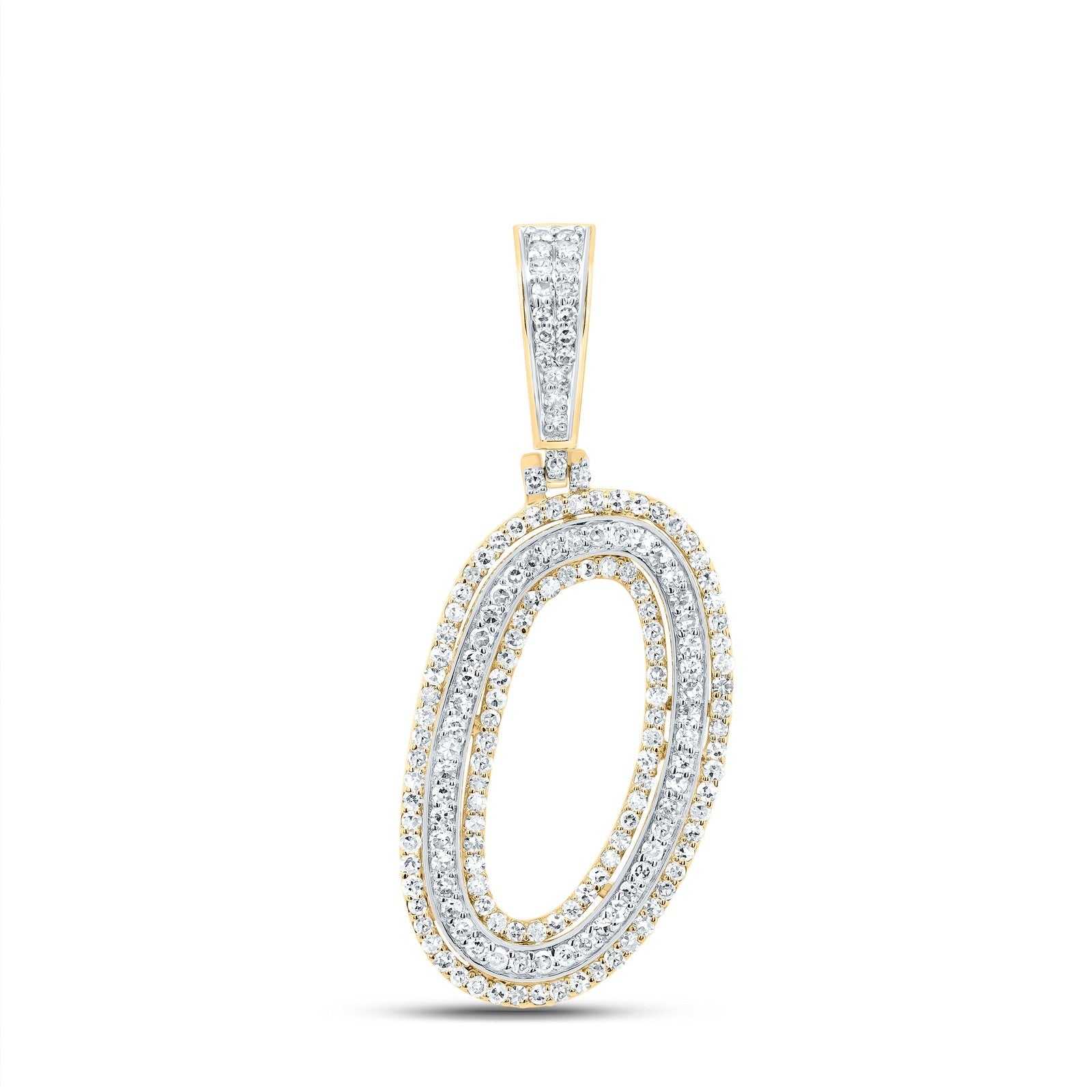 10k Yellow Gold 2.54g 0.74CTW Natural Diamond Initial "O" Pendant Alphabet Charm - Elite Jewelers - Charms & Pendants