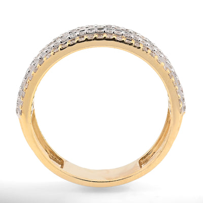 10K Yellow Gold 2.5CTW Natural Diamond Round/Baguette Men 8MM Band Ring - Elite Jewelers - Rings