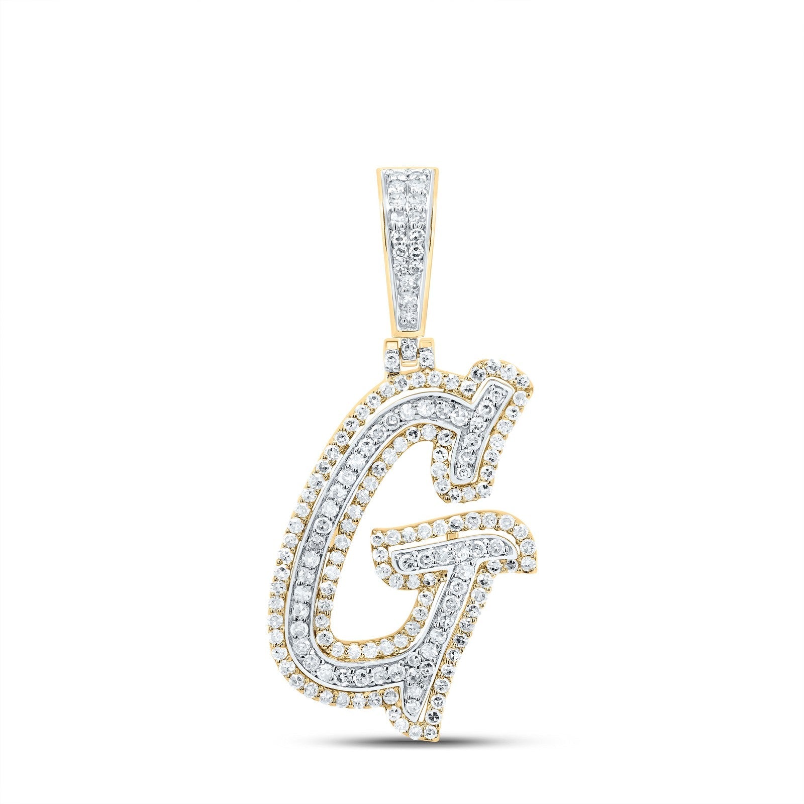 10k Yellow Gold 2.61g 0.76CTW Natural Diamond Initial "G" Pendant Alphabet Charm - Elite Jewelers - Charms & Pendants