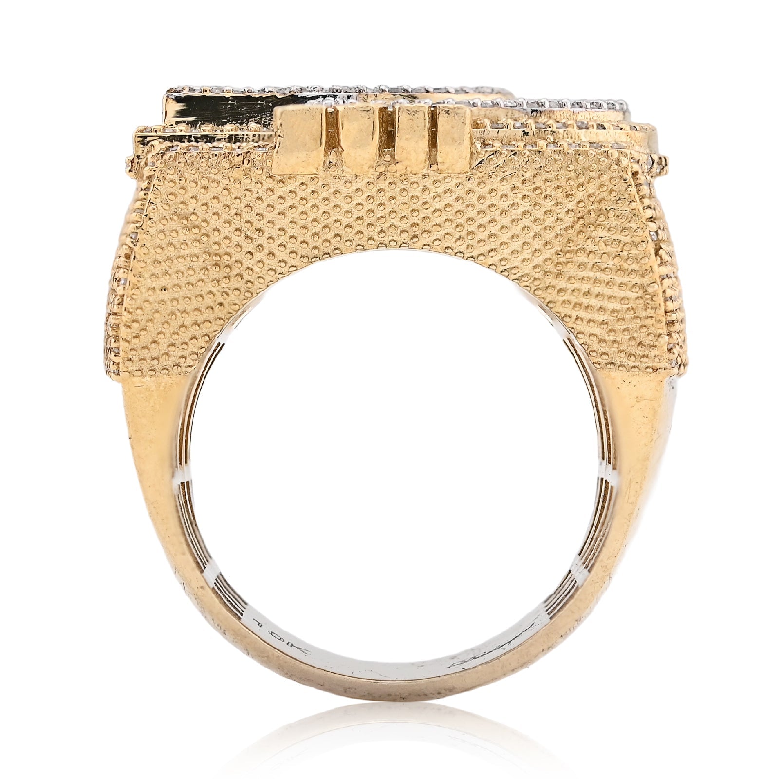 10K Yellow Gold 2.65CT BILLIONAIRE BOSS BB Initial Big Natural Diamond Men Custom Pinky Ring - Elite Jewelers - Rings