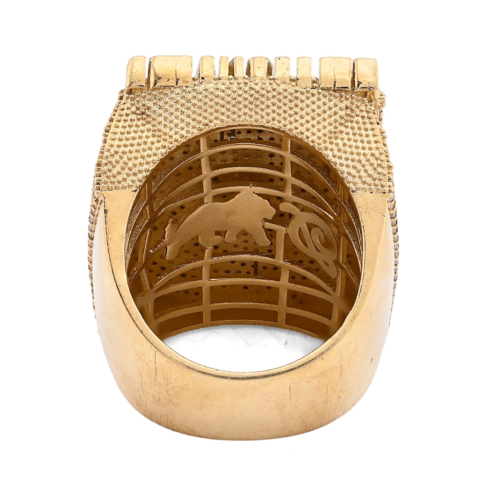 10K Yellow Gold 2.65CT BILLIONAIRE BOSS BB Initial Big Natural Diamond Men Custom Pinky Ring - Elite Jewelers - Rings