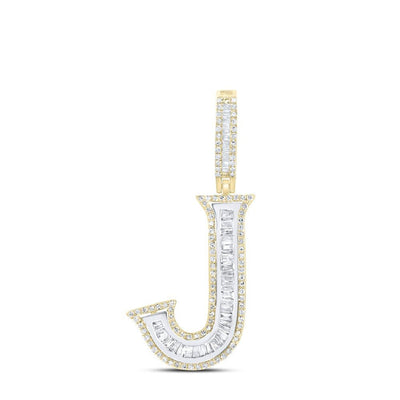 10k Yellow Gold 2.65g 0.63CTW Natural Diamond Initial "J" Pendant Alphabet Charm - Elite Jewelers - Charms & Pendants