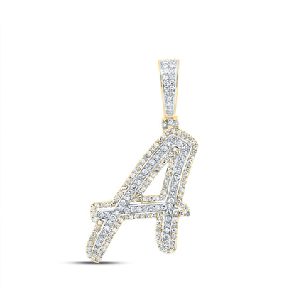 10k Yellow Gold 2.67g 0.77CTW Natural Diamond Initial "A" Pendant Alphabet Charm - Elite Jewelers - Charms & Pendants