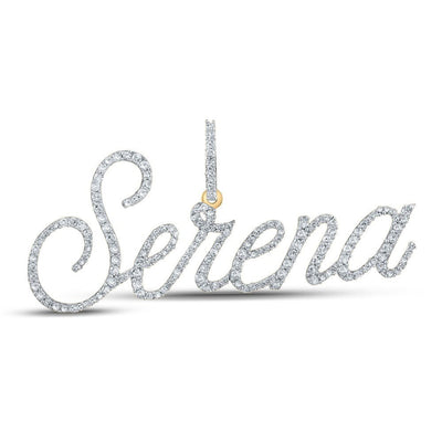 10k Yellow Gold 2.7g 0.79CTW Natural Diamond Initial "SERENA" Pendant Name Charm - Elite Jewelers - Charms & Pendants