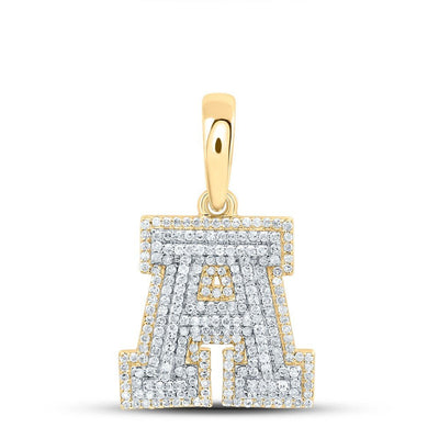10k Yellow Gold 2.82g 0.72CTW Natural Diamond Initial "A" Pendant Alphabet Charm - Elite Jewelers - Charms & Pendants