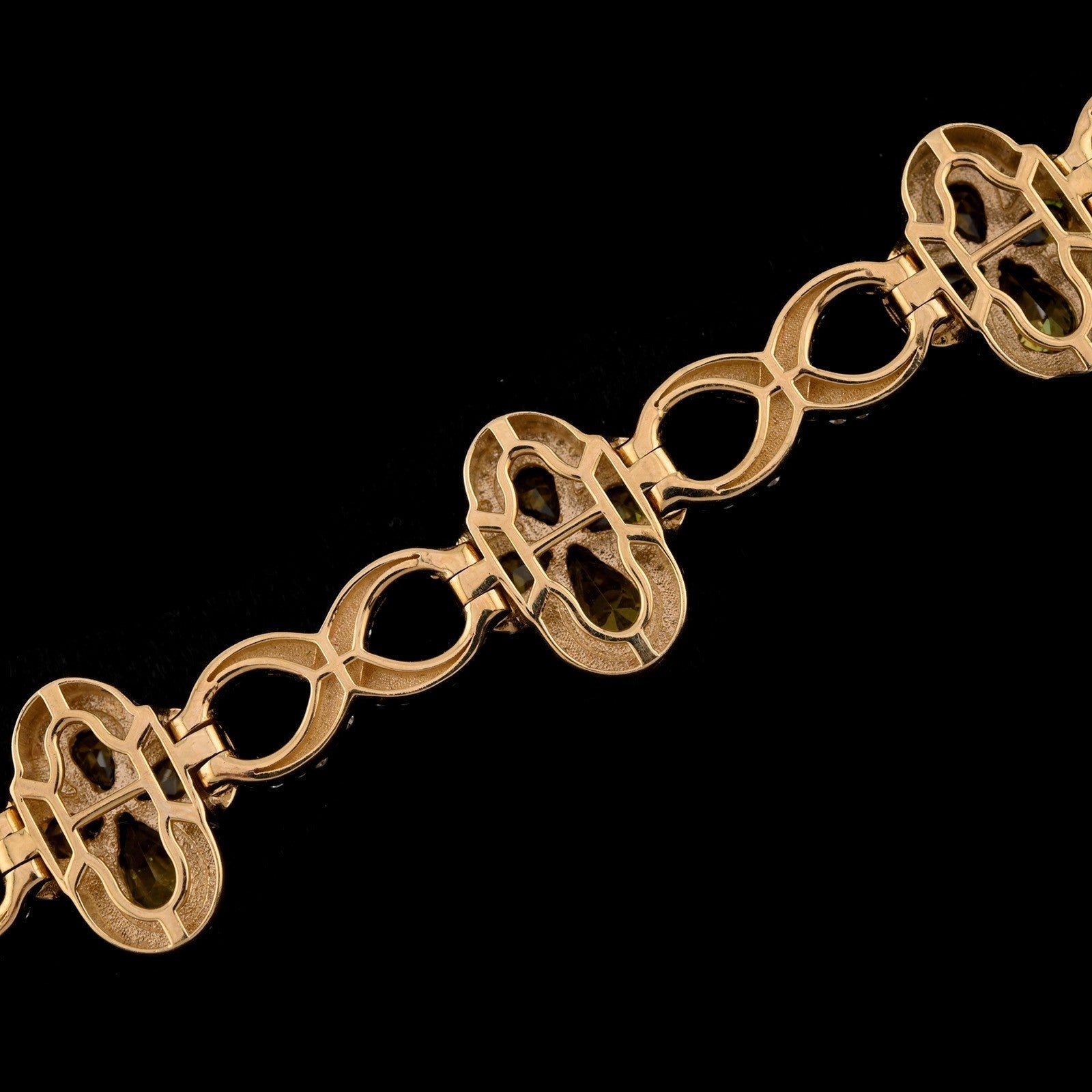 10k Yellow Gold 2.8CTW Diamond Cross Clover Infinity Gem Bracelet 27.6g 8 Inch - Elite Jewelers - Bracelets