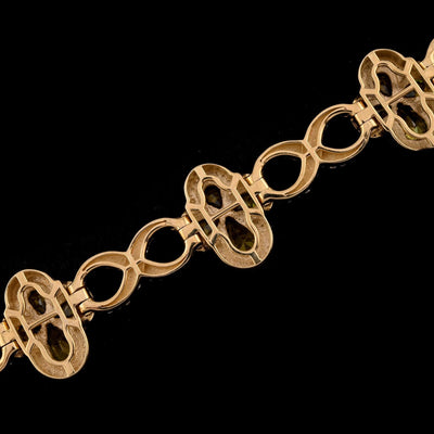 10k Yellow Gold 2.8CTW Diamond Cross Clover Infinity Gem Bracelet 27.6g 8 Inch - Elite Jewelers - Bracelets
