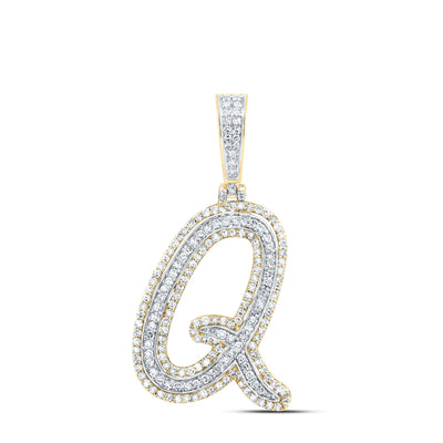 10k Yellow Gold 2.97g 0.81CTW Natural Diamond Initial "Q" Pendant Alphabet Charm - Elite Jewelers - Charms & Pendants