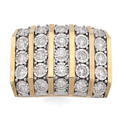 10K Yellow Gold 2CT Natural Diamond Multi Column Men Ilusion Set Pinky Ring - Elite Jewelers - Rings