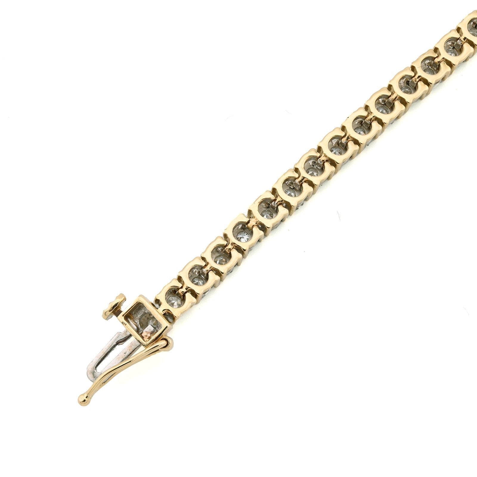 10k Yellow Gold 2CTW Natural Diamond 7Inch Tennis Bracelet 10.3g Unisex Armlet - Elite Jewelers - Bracelets
