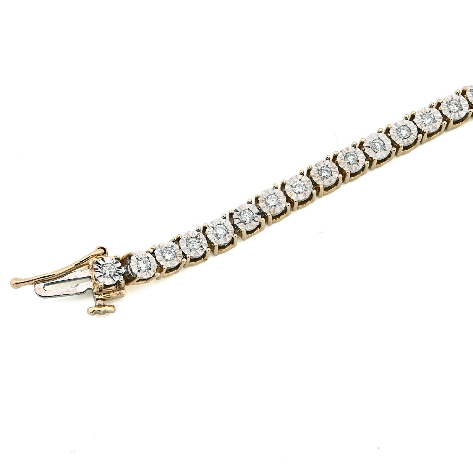 10k Yellow Gold 2CTW Natural Diamond 7Inch Tennis Bracelet 10.3g Unisex Armlet - Elite Jewelers - Bracelets