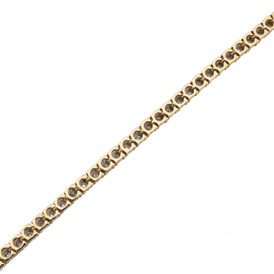 10k Yellow Gold 2CTW Natural Diamond 7Inch Tennis Bracelet 10.3g Unisex Armlet - Elite Jewelers - Bracelets