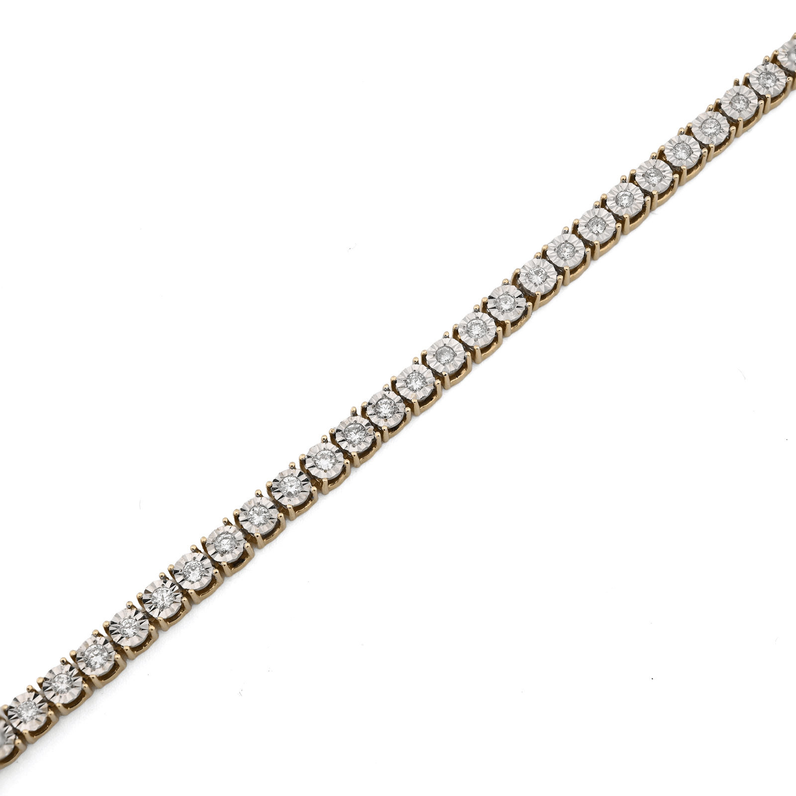 10k Yellow Gold 2CTW Natural Diamond 7Inch Tennis Bracelet 10.3g Unisex Armlet - Elite Jewelers - Bracelets