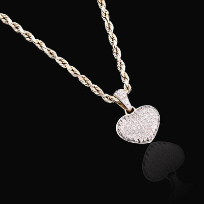 10k Yellow Gold 2gm 1CTW Natural Diamond Puffed Heart Shape Pendant Womens Charm - Elite Jewelers - Charms & Pendants