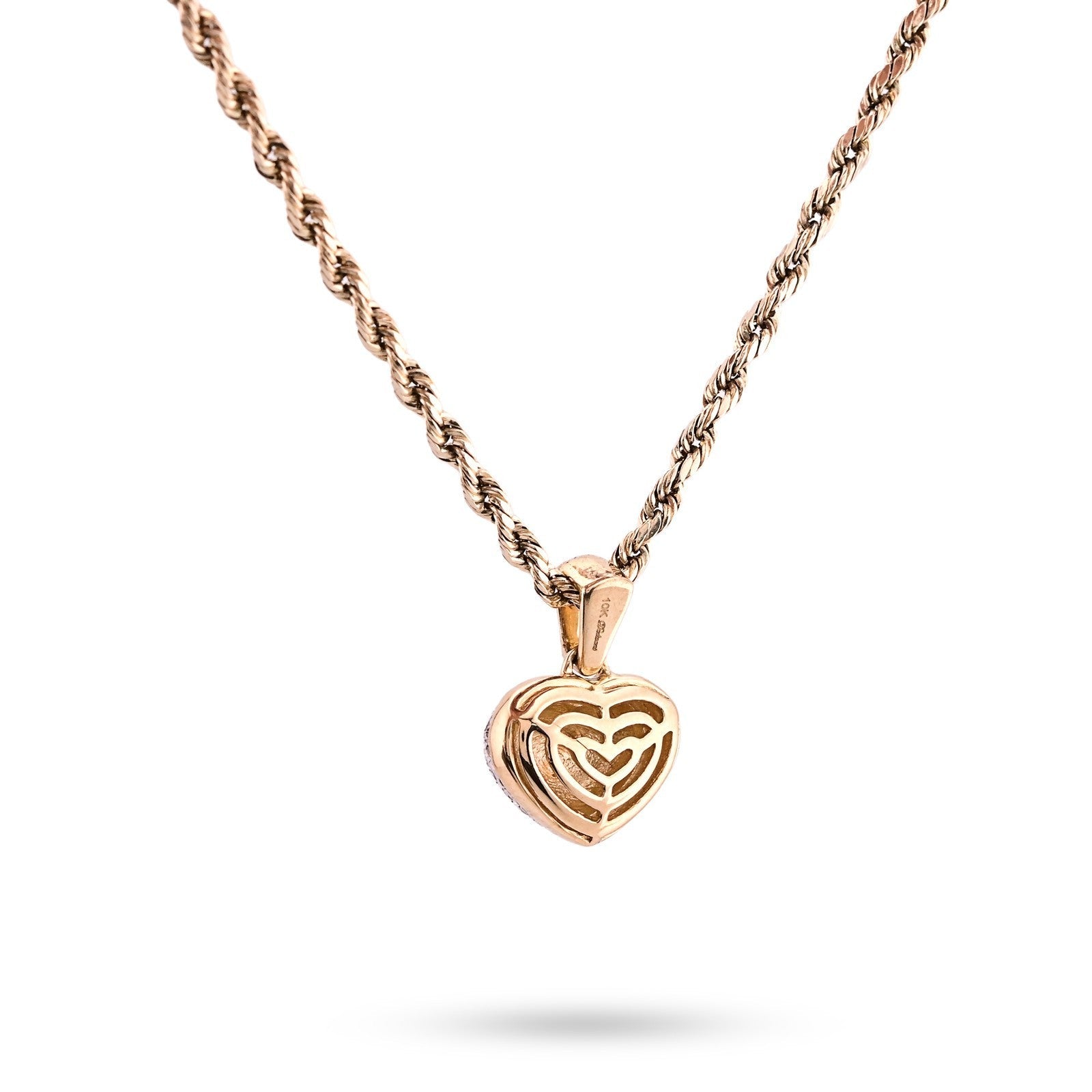 10k Yellow Gold 2gm 1CTW Natural Diamond Puffed Heart Shape Pendant Womens Charm - Elite Jewelers - Charms & Pendants