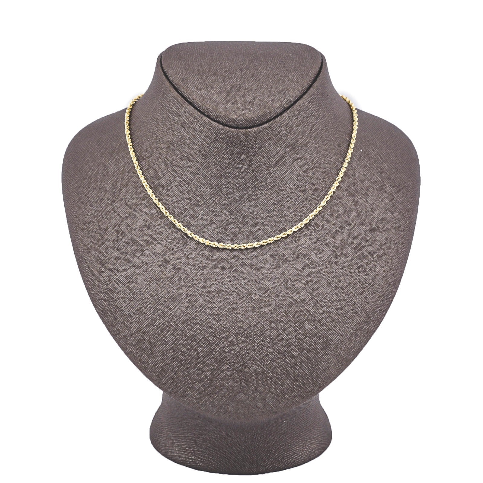 10k Yellow Gold 2MM Diamond Cut 2 Rope Chains Necklace Mens Womens 22 Inches - Elite Jewelers - Necklaces & Chains